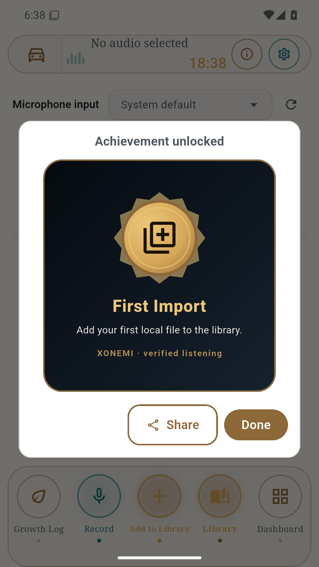 Local achievement · XONEMI